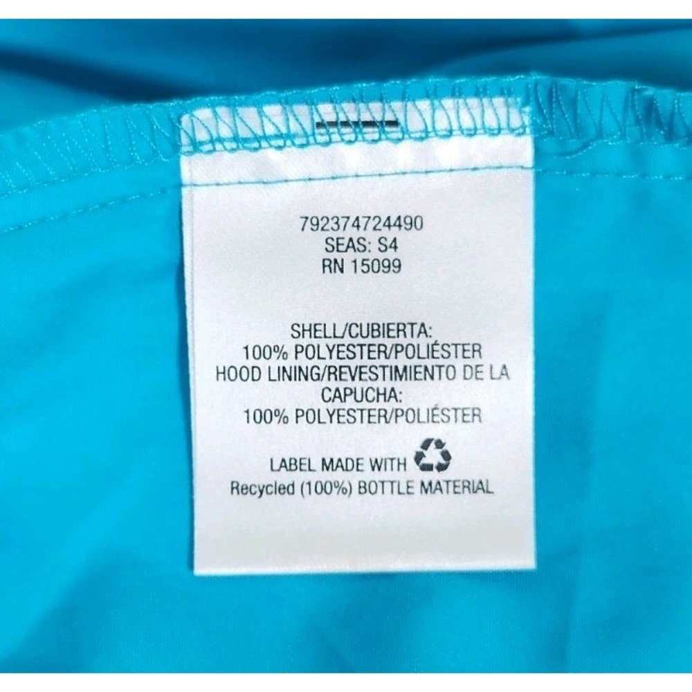 Everlast Womens Turquoise Blue Floral Tonal Windbreaker Jacket Hooded Small - Picture 9 of 9